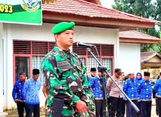 Pimpin Upacara Peringatan Hari Kesadaran Nasional, Danramil 02 Rambah Singgung Pendaftaran Komcad