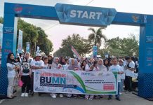 Berburu Doorprize, Masyarakat Rohul Ramaikan Jalan Sehat HUT BUMN ke-25