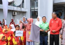 Ratusan Anak TK Padati Halaman Pasar Modern Rokan Hulu