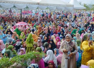Meriahnya Peringatan Isra’ Mi’raj Nabi Muhammad SAW di Rohul, Ribuan Masyarakat Padati Halaman Kantor Bupati