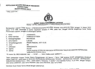 Korban Keributan Agenda KLHK Yang Dimohonkan Oleh PT Agro Mitra Rokan Melapor ke Polres Rokan Hulu