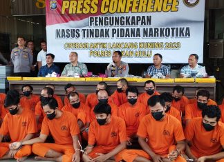 43 Tersangka Penyalahgunaan Narkoba Berhasil Diamankan Polres Rohul Selama Operasi ANTIK LK 2023