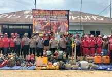 Siaga Karhutla, Kapolres Rohul Pimpin Apel Bersama di Bonai Darussalam