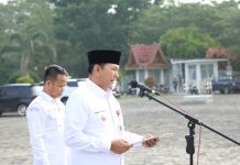 Masuk Kerja Pertama Pasca Libur Lebaran, Wabup Rohul Pimpin Apel Bersama ASN