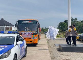 2 Bus Gratis, Dalam Program Balik Gratis Bersama Polres Rohul