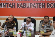 Pemda dan Forkopimda Rohul Ikuti Rakor Bersama Gubri dan BNPB RI