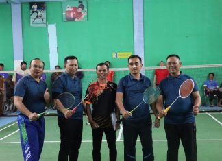 Wabup Rohul Buka Open Turnamen Bulutangkis Kajari Rohul Cup 1