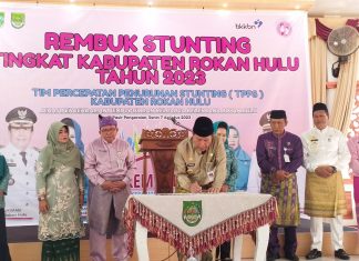 Rembuk Stunting, Bupati Hingga Camat se Rohul Buat Komitmen Bersama