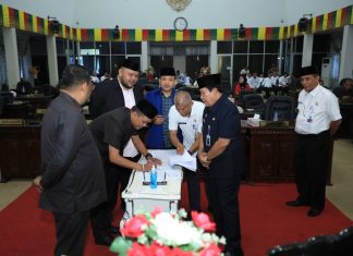 Bupati dan Pimpinan DPRD Rohul Tandatangani Nota Kesepakatan KUA-PPAS 2023