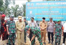 Peletakan Batu Pertama Pembangunan Kantor Koramil 11 Kecamatan Tambusai Utara