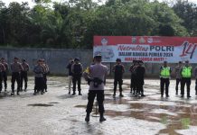 Amankan Pemilu, Personil Polres Rohul Simulasi Pengawalan Logistik