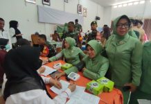 HUT Persit ke-78 Tahun, TNI Kodim 0313/KPR Gelar Donor Darah