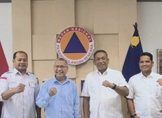 Banjir Akibatkan Kerusakan Infrastruktur, Bupati Rohul Lakukan Koordinasi dengan BNPB