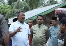 Bupati dan Wabup Rohul Tinjau Jalan Alternatif di Jembatan Gantung Lubuk Bendahara