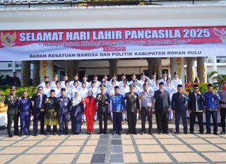 Pemkab Rohul Peringati Hari Lahir Pancasila dengan Upacara Bersama