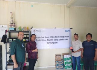 BUMDes Bunga Sari Apresiasi BRI BO Ujung Batu atas Bantuan Mesin EDC untuk Tingkatkan Layanan Transaksi
